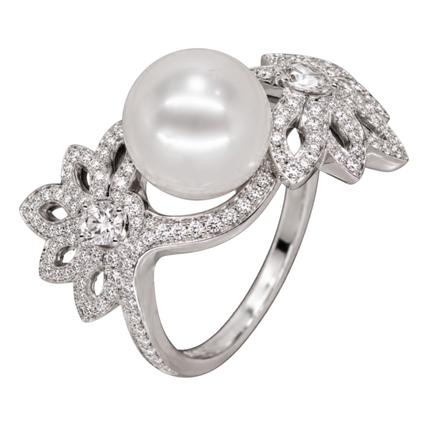 R192 – Λευκά Διαμάντια 0,77Ct - Διαμάντια Pear Cut 0,32Ct - Μαργαριτάρι Νοτίων Θαλασσών 11-12mm