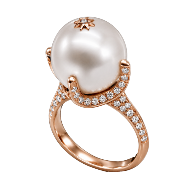 R270 - Brilliant Cut Diamonds 0,62Ct - South Sea Pearl 13,08mm