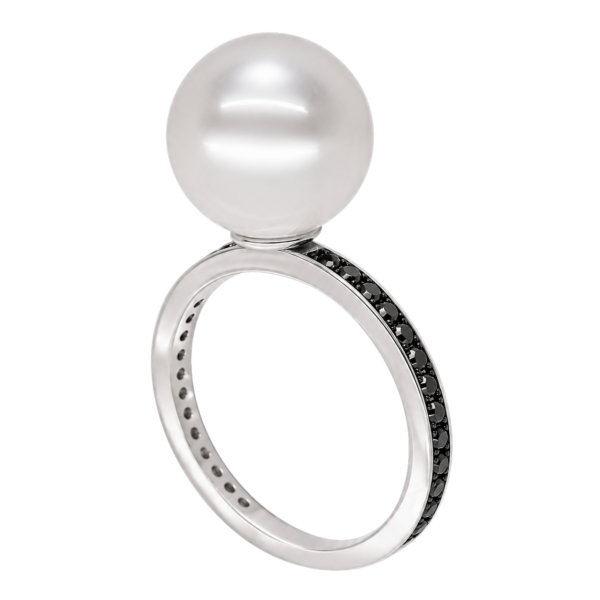 R155 - Μαύρα Διαμάντια 0,37Ct - Μαργαριτάρι Νοτίων Θαλασσών 12-13mm