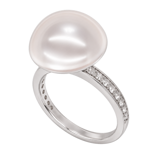 R005 - Λευκά Διαμάντια 0,30Ct - Μαργαριτάρι Νοτίων Θαλασσών 13-14mm